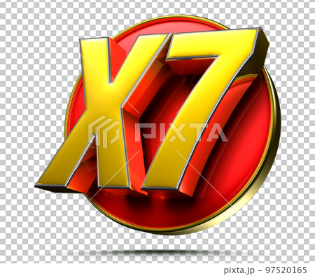 Gold X7 red circle 3D. 97520165