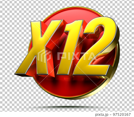 Gold X12 red circle 3D. 97520167