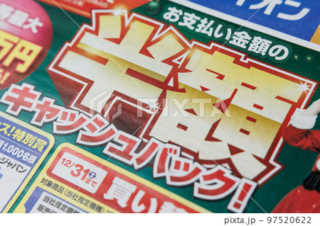 チラシ　「半額キャッシュバック！」の文字 97520622