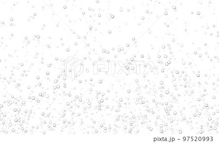 Underwater fizzing bubbles, soda or champagne carbonated drink, sparkling water isolated on white background. 97520993