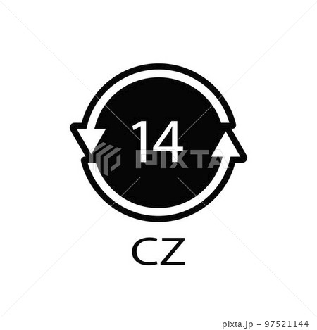 Battery recycling symbol 14 CZ . Vector illustration 97521144