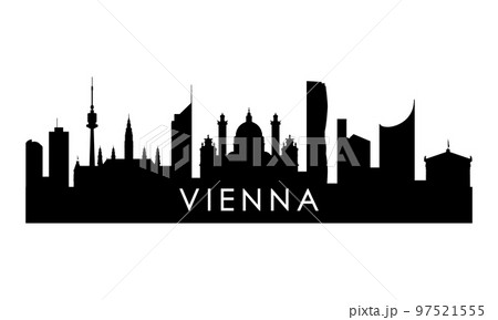 Vienna skyline silhouette. 97521555