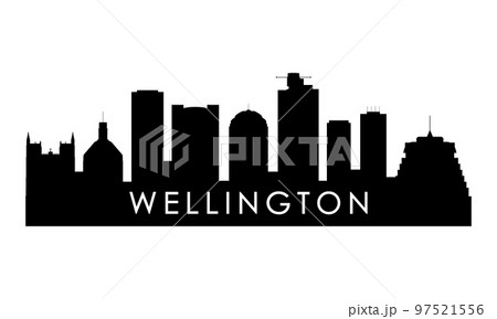 Wellington skyline silhouette. Wellington skyline silhouette. 97521556