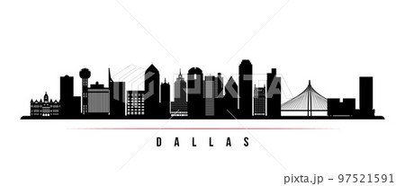 Dallas skyline horizontal banner.  Dallas skyline horizontal banner.  97521591