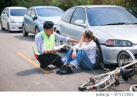Accident on road. Concept for insurance claim. Accident on road. Concept for insurance claim. 97521961