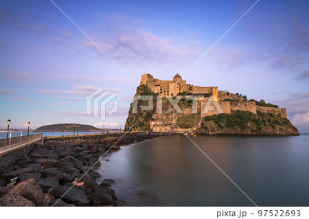 Ischia, Italy with Aragonese Castle in the Mediterranean Ischia, Italy with Aragonese Castle in the Mediterranean 97522693
