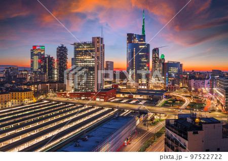 Milan, Italy with modern high rises in Porta Nuova 97522722