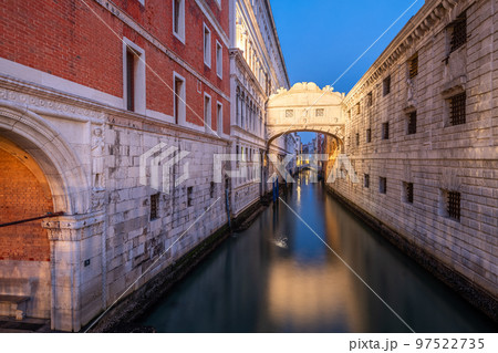 Bridge of Sighs in Venice, Italy at Twilight 97522735