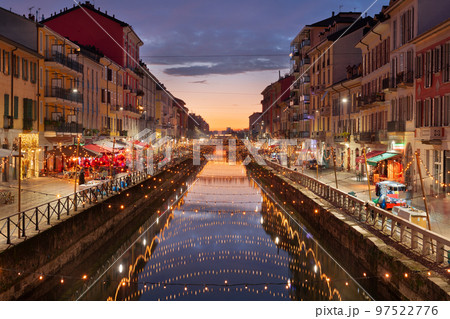 Navigli Canal, Milan, Italy at Twilight Navigli Canal, Milan, Italy at Twilight 97522776