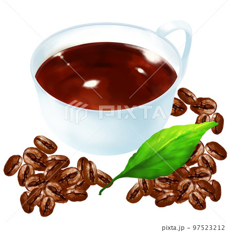 コーヒーとコーヒー豆_カフェ 97523212