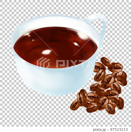 コーヒーとコーヒー豆_カフェ 97523213