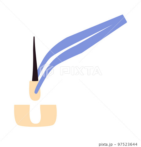 Hair transplant forceps with hair follicle icon 97523644