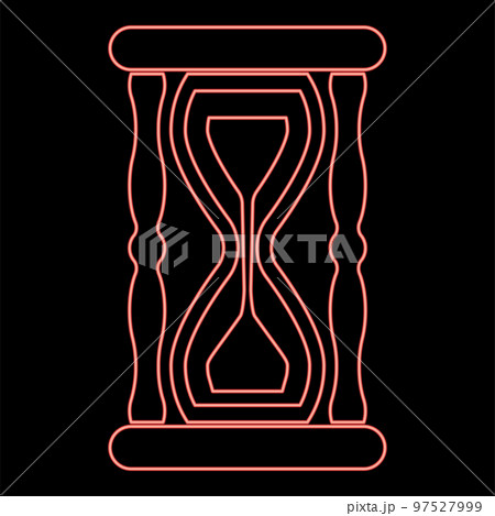 Neon hourglass Sand clock icon black color vector illustration flat style image red color vector illustration image flat style Neon hourglass Sand clock icon black color vector illustration flat style image red color vector illustration image flat style 97527999