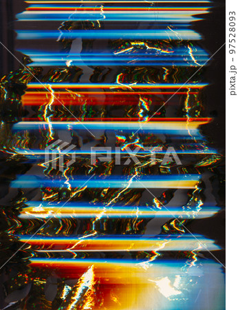 Glitch error. Digital pixel noise. Steel blue maroon striped pattern overlay. 97528093