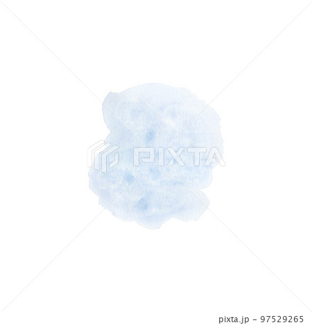 Blue spot isolated on white background. Watercolor hand drawn illustration. Texture for backgrounds Blue spot isolated on white background. Watercolor hand drawn illustration. Texture for backgrounds 97529265