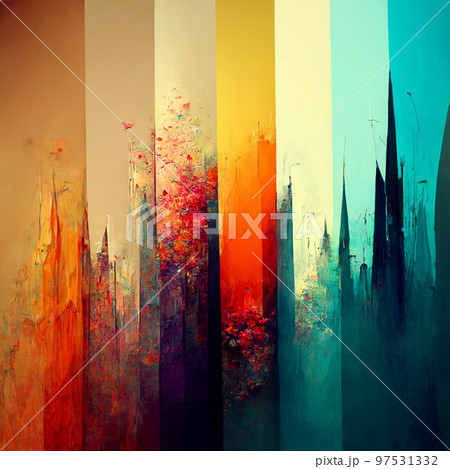 Abstract contemporary modern watercolor art. Minimalist illustration. Abstract contemporary modern watercolor art. Minimalist illustration. 97531332