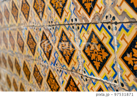 Traditional portuguese tile Azulejo wall Traditional portuguese tile Azulejo wall 97531871