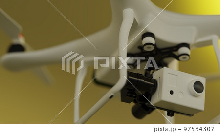 ホワイトドローン　ブラウン背景 97534307