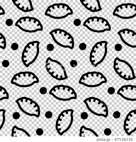 餃子和圓點無縫圖案插圖背景材料 餃子和圓點無縫圖案插圖背景材料 97536238