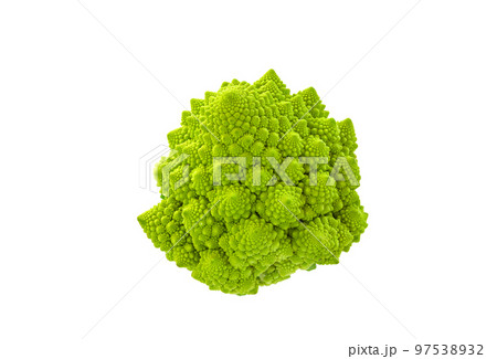イタリア野菜ロマネスコ【白背景・切り抜き】 97538932