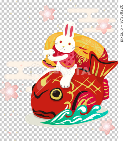 鯛と宝袋とうさぎさん 鯛と宝袋とうさぎさん 97539220