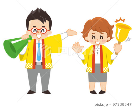 法被を羽織ったイベントスタッフ 97539347