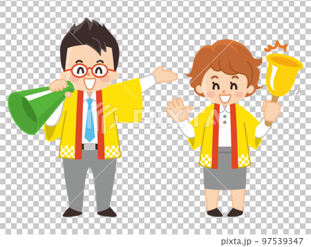 法被を羽織ったイベントスタッフ 97539347