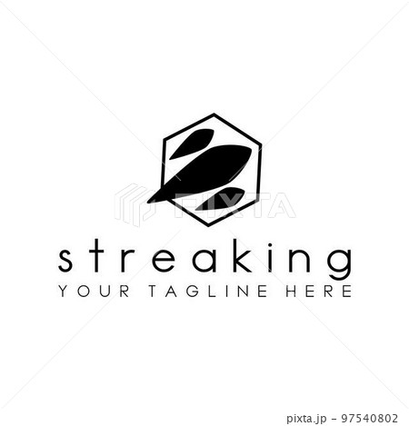 3 pieces of flying meteor stones in hexagon image graphic icon logo design abstract concept vector stock. Can be used as a symbol related to speed. 97540802