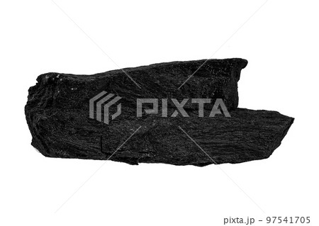 Black charcoal isolated on white background 97541705