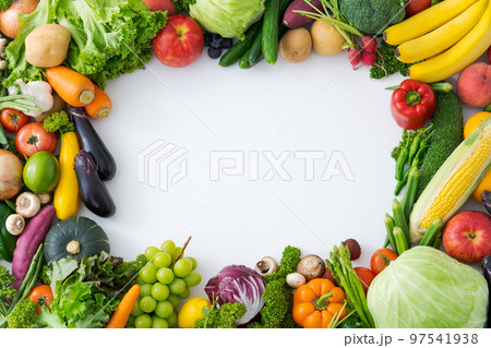 野菜と果物の飾り枠 野菜と果物の飾り枠 97541938