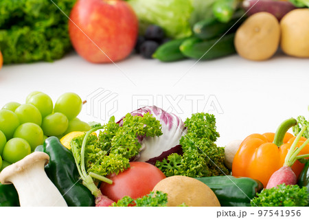 野菜と果物の飾り枠 野菜と果物の飾り枠 97541956