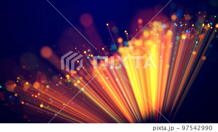 Magic multicolored sparkles of light with rays form flickering abstract simple structures like fiber optic or laser show with amazing bokeh for fantastic background. 3d render Magic multicolored sparkles of light with rays form flickering abstract simple structures like fiber optic or laser show with amazing bokeh for fantastic background. 3d render 97542990
