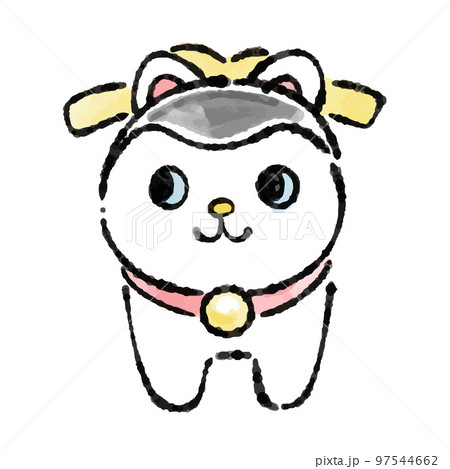 狛犬/手描き/年賀状/お正月/イラスト素材 97544662