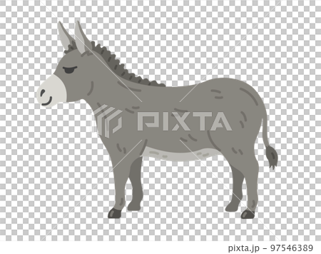 從側面看到的驢的插圖-插圖素材 [97546389] - PIXTA圖庫