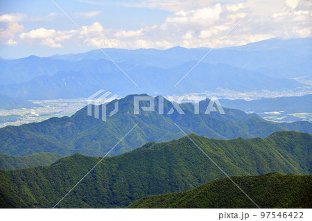 独鈷山周辺を美ケ原方面より望む(長野県上田市)【2022.8】 独鈷山周辺を美ケ原方面より望む(長野県上田市)【2022.8】 97546422