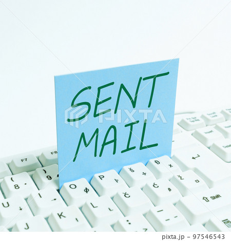 Inspiration showing sign Sent Mail. Business approach Event where a letter to be taken somewhere or goes to the receiver 97546543