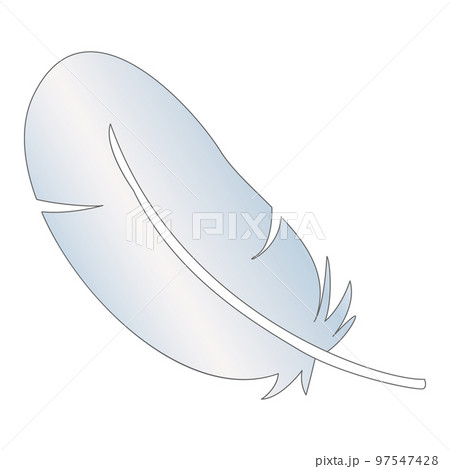 シンプルな白い羽根のイラスト 97547428