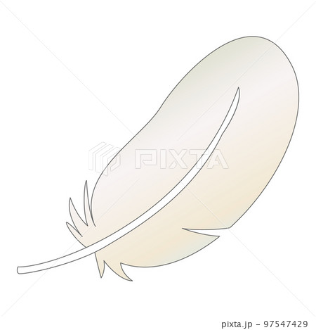 シンプルな白い羽根のイラスト シンプルな白い羽根のイラスト 97547429