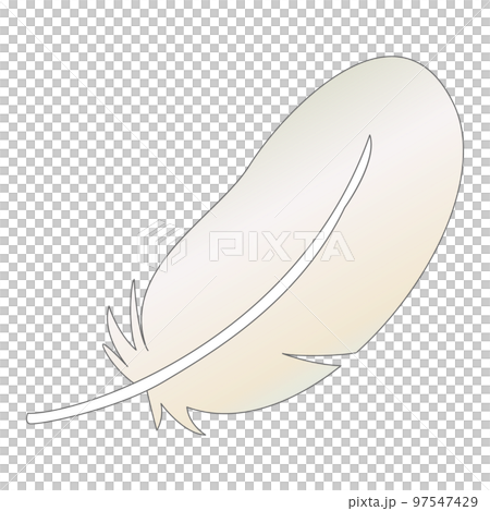 シンプルな白い羽根のイラスト シンプルな白い羽根のイラスト 97547429