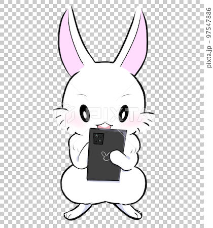 操作智能手機的兔子 操作智能手機的兔子 97547886