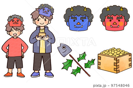 節分イラスト　セット 97548046