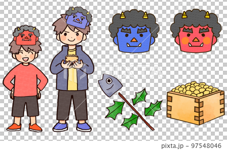 節分イラスト　セット 97548046