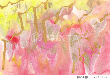 春先の可愛い抽象画背景テクスチャ　ピンク 97548595