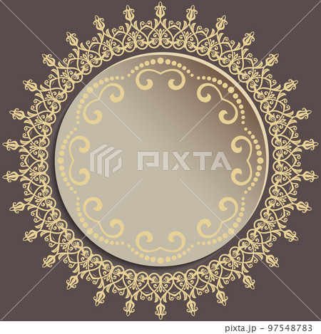 Winter Vector Round Frane With Floral Elements 97548783