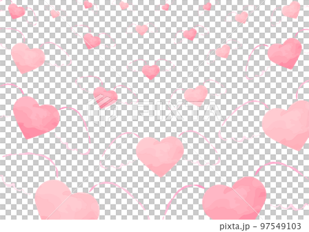 Heart background with angel wings _ watercolor _ pink _ horizontal Heart background with angel wings _ watercolor _ pink _ horizontal 97549103