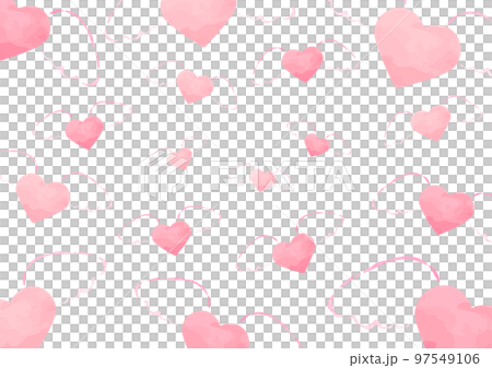 Heart background with angel wings _ watercolor _ pink _ horizontal ‗ random 97549106