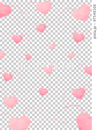 Heart background with angel wings _ watercolor _ pink _ vertical ‗ random 97549108