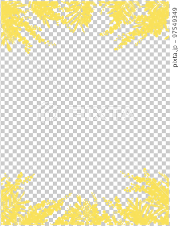 Mimosa silhouette frame ⑤ (vertical, top and bottom, yellow) 97549349