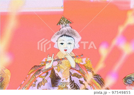 お雛さんの5人囃子 横笛を吹く少年 97549855