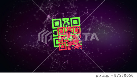 QR code scanner against network of connections 97550056